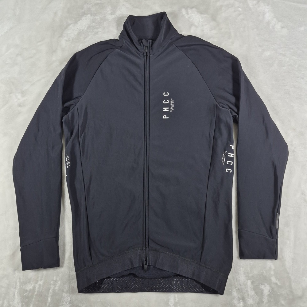 Pedal Mafia Cycling Thermal Jacket Men's 2XL XXL Black Full Zip Long Sleeve